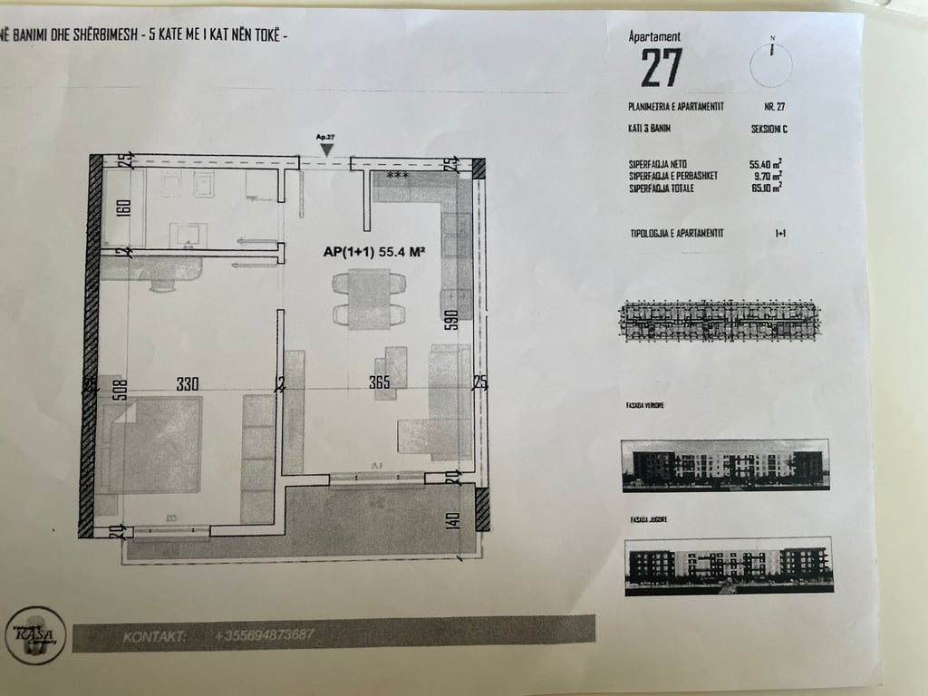 For Sale 6 Apartments & 2 Shops (Kleringu) Kamez