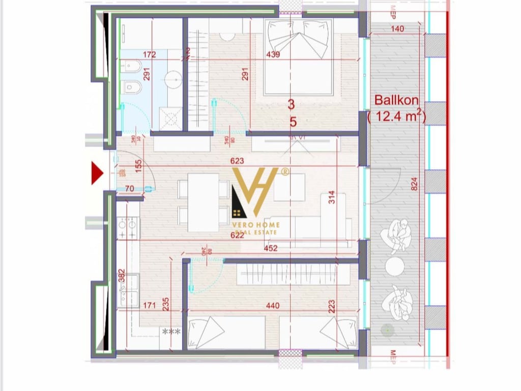 VENDESI APPARTAMENTO 2+1+BLK A ZOGU I ZI 222.000 EURO