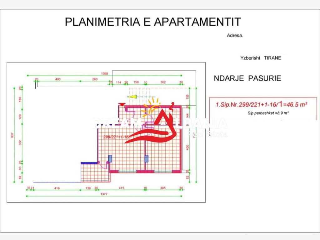 1+1 apartment for sale in Astir near "Fish Time" in Tirana (ID 41111059)
