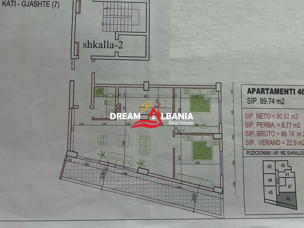 Apartament 2+1 ne shitje ne Zonen e Astirit, prane Vila L ne Tirane (ID 41211928)