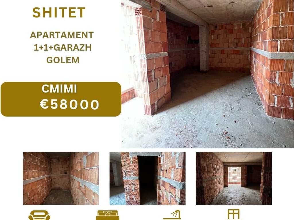 Shitet apartament 1+1+garazh golem