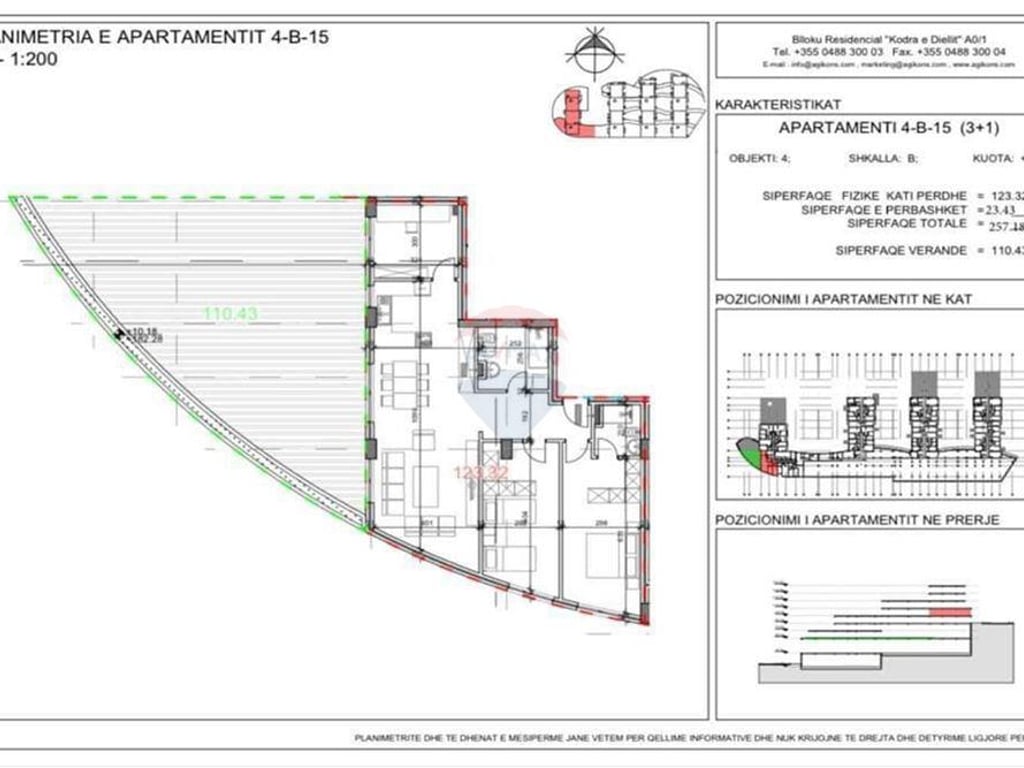 Apartment 3+1 for sale at Zgjerimi Kodra e Diellit.