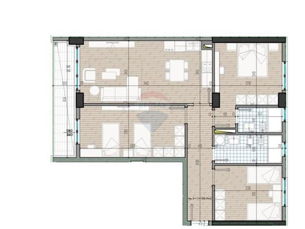 Shitet apartamenti 3+1+2 me 2 poste parkimi.
