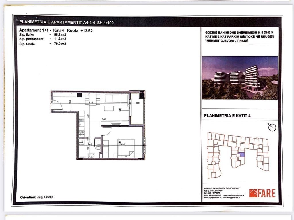 Shitet apatament 1+1 tek Aluna Rezidence Paskuqan