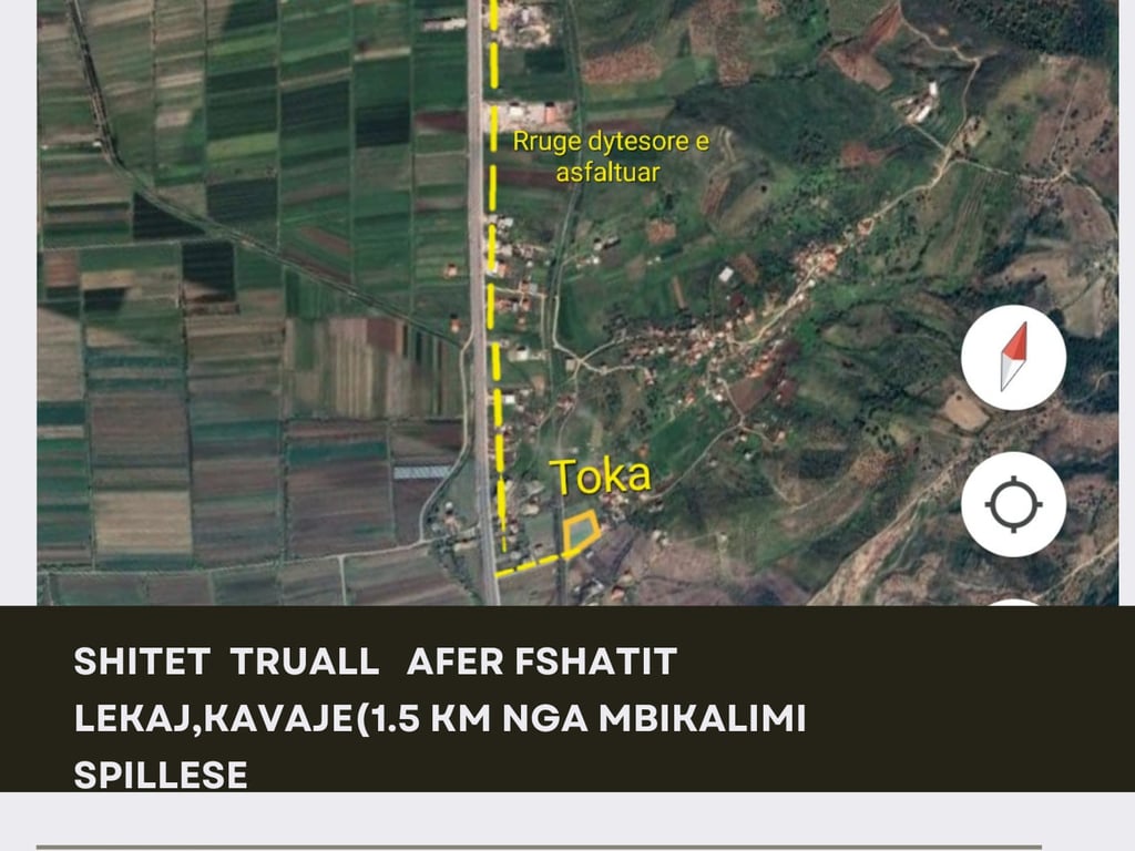 Lekaj, Land for sale, near the highway (1.5 km from the Spillese overpass)💥