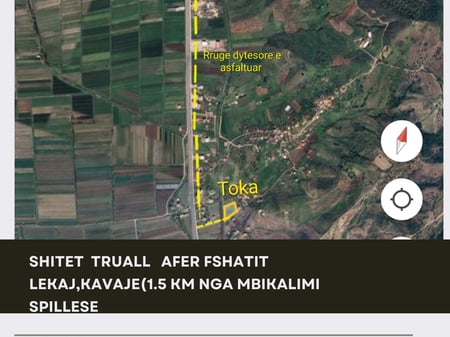 Lekaj, Land for sale, near the highway (1.5 km from the Spillese overpass)💥