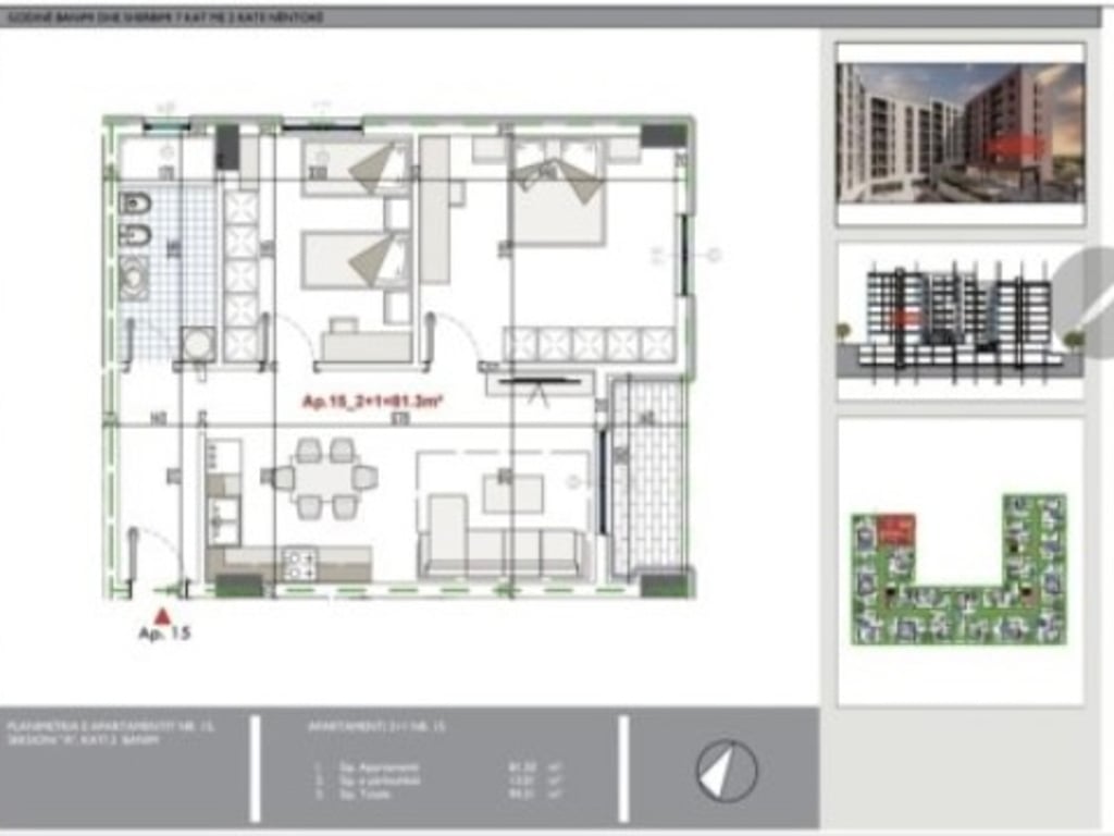 Tirane, shitet apartament 2+1+Aneks+Ballkon Kati 3, 95 m 89.595 € (Lidhja e Prizrenit, Paskuqan)