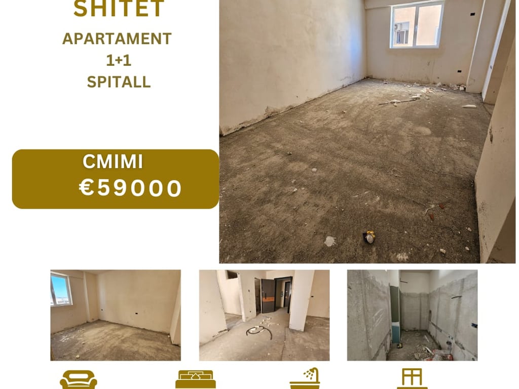 Shitet super apartament 1+1. spitall