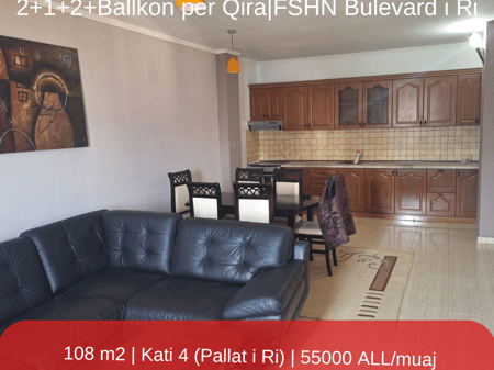 Affittasi – Appartamento 2+1+2 vicino alla FSHN, Viale Nuovo Esclusivo