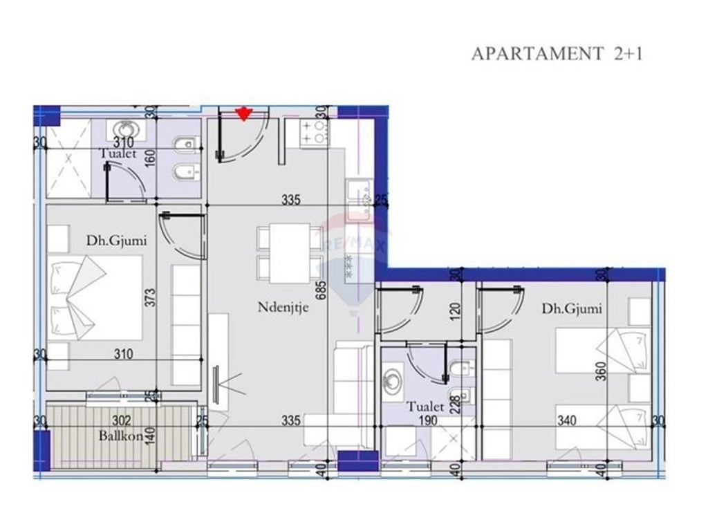 Apartment for sale 2+1 Tirana Entry 2, Tirana!