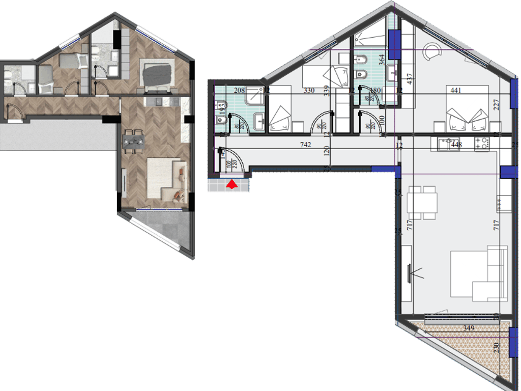 VENDESI APPARTAMENTO 2+1+2 COLONNADE RESIDENCE A ZOG TE ZI, TIRANA