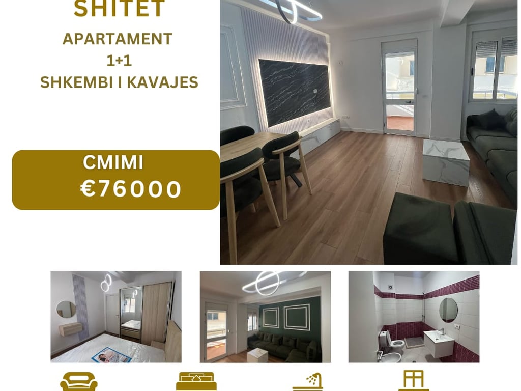 Shitet Apartament 1+1 shkembi kavajes