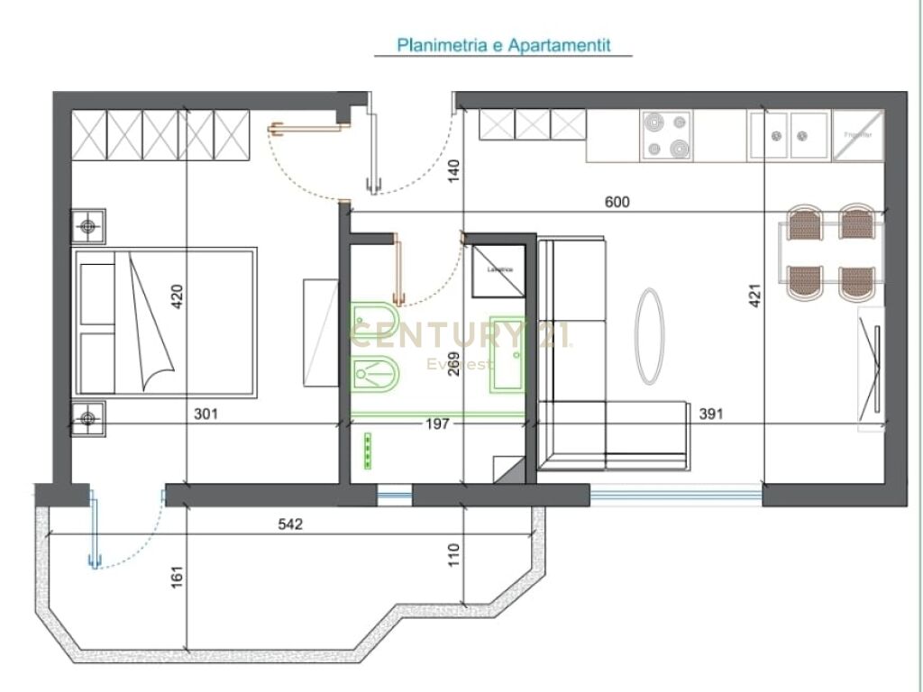 KOMUNA E PARISIT, SHESIM APARTAMENT 1+1.