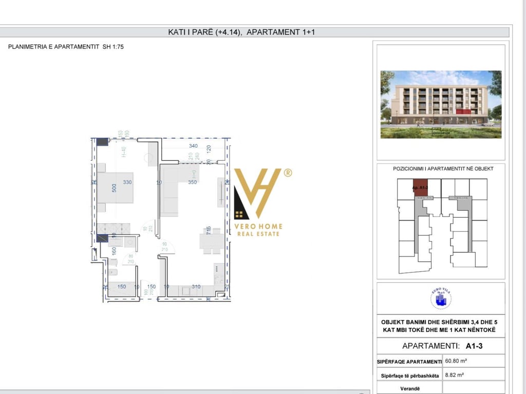 SHITET APARTAMENT 1+1 TE RRUGA PAQESORI, KAMEZ 60.000 EURO