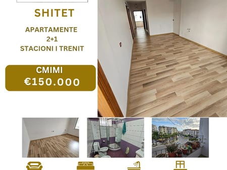 Shitet Apartament 2+1 te stacioni trenit