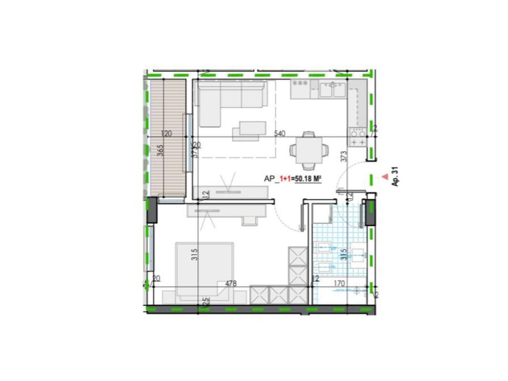 Apartament ne shitje 1+1