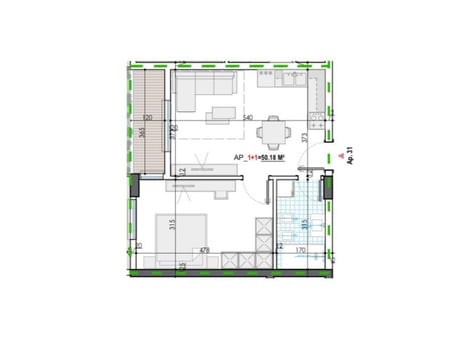Apartament ne shitje 1+1