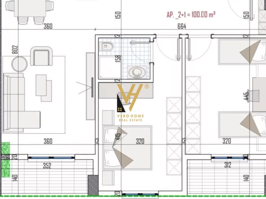 OFFER FOR SALE APARTMENT 2+1+2 IN PASKUQAN 104,000 EURO