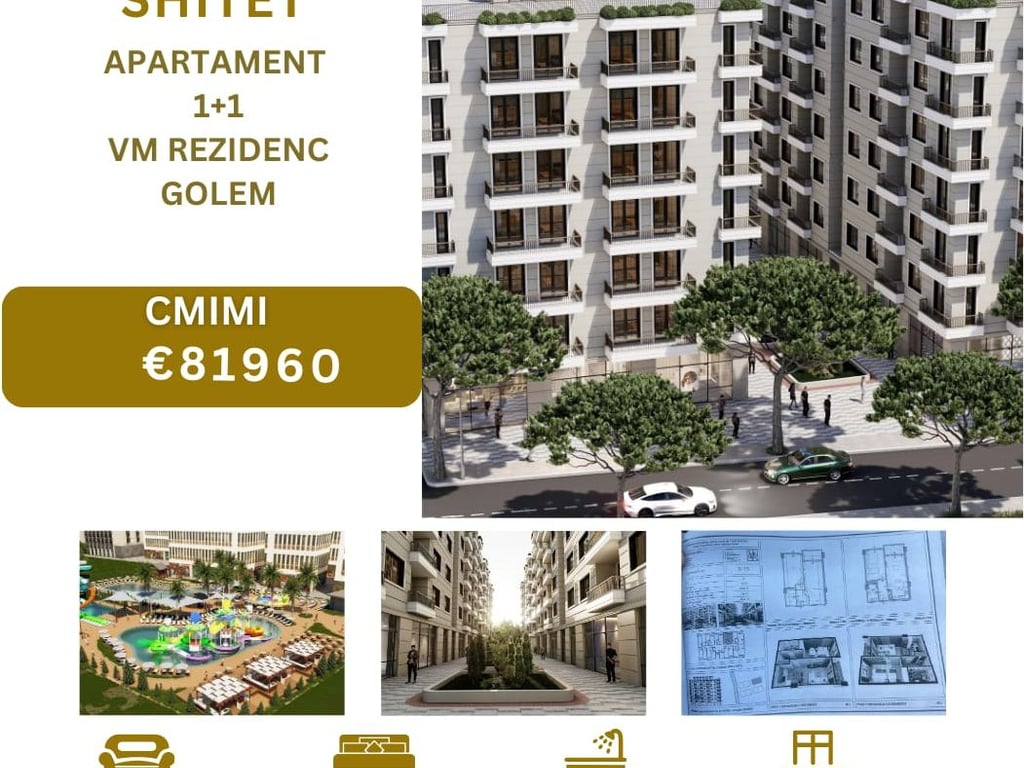 Shitet Apartament 1+1 GOLEM VM REZIDENC 