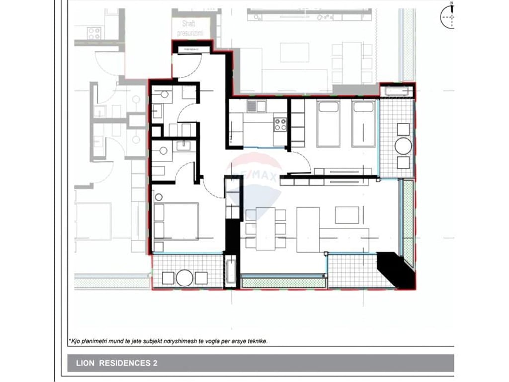 Apartament 2+1 ne shitje ne Residencen Lion2!