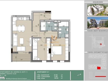 Vendesi appartamento 2+1+2 presso Univers City, QTU.