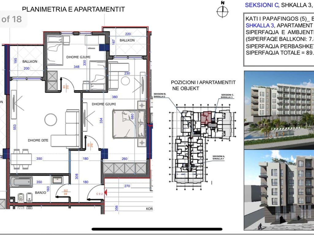 OKAZION!! SHITET SUPER APARTAMENT ME PAMJE DETI NDERTIM I RI 2+1+2B 116,000 €