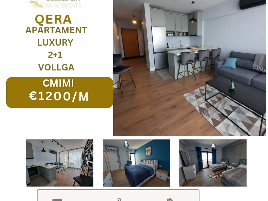 Ofrojme per qera mujore apartament Luxury 2+1 me 3 ballkone. vollga