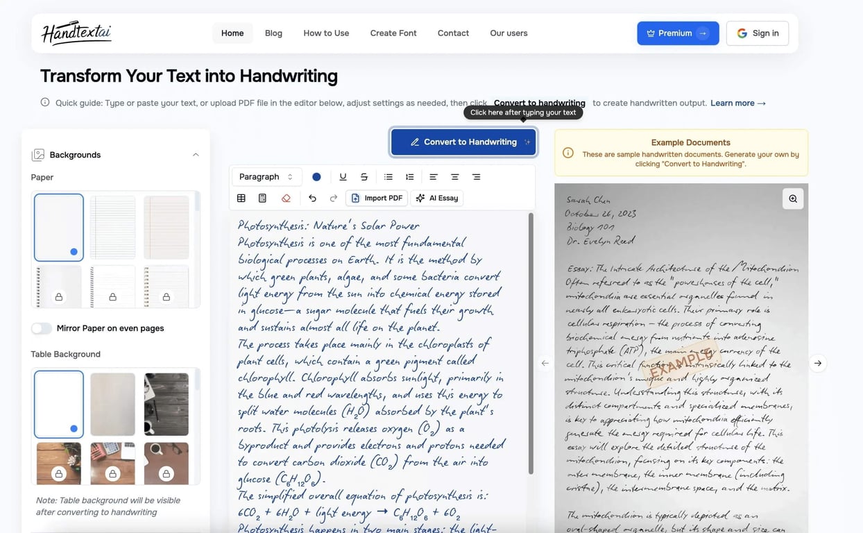 HandtextAI screenshot