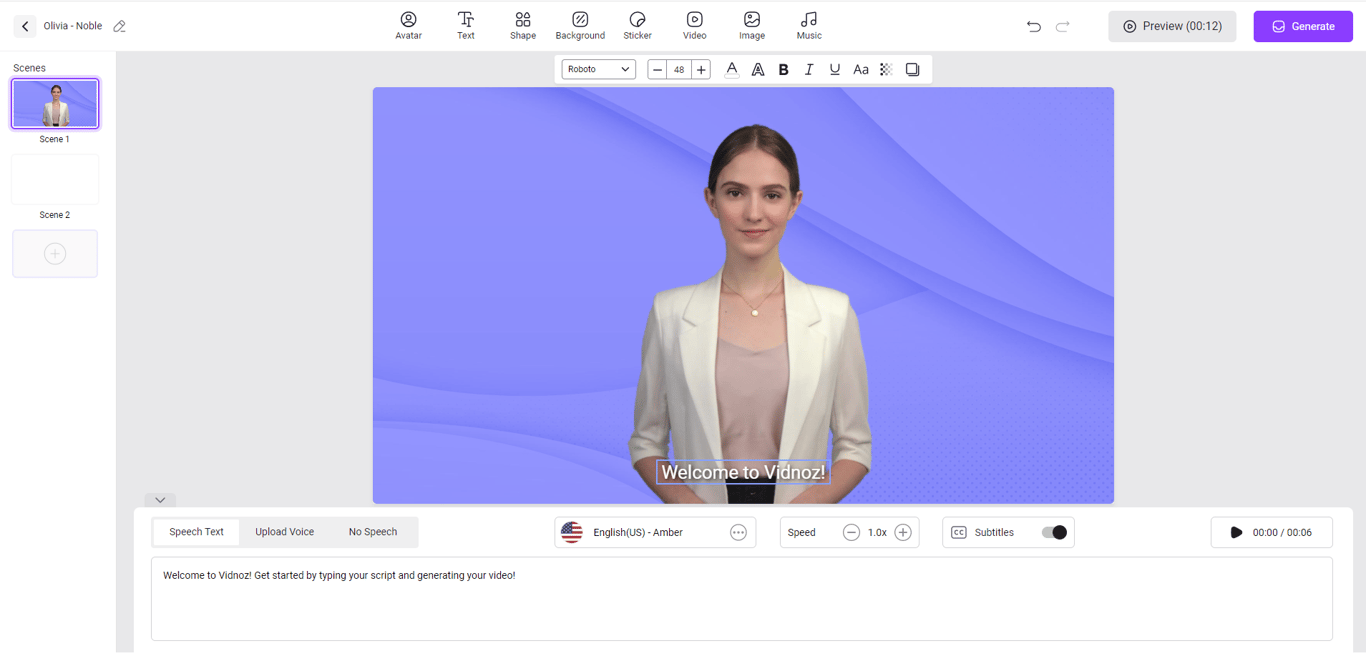 Vidnoz AI screenshot
