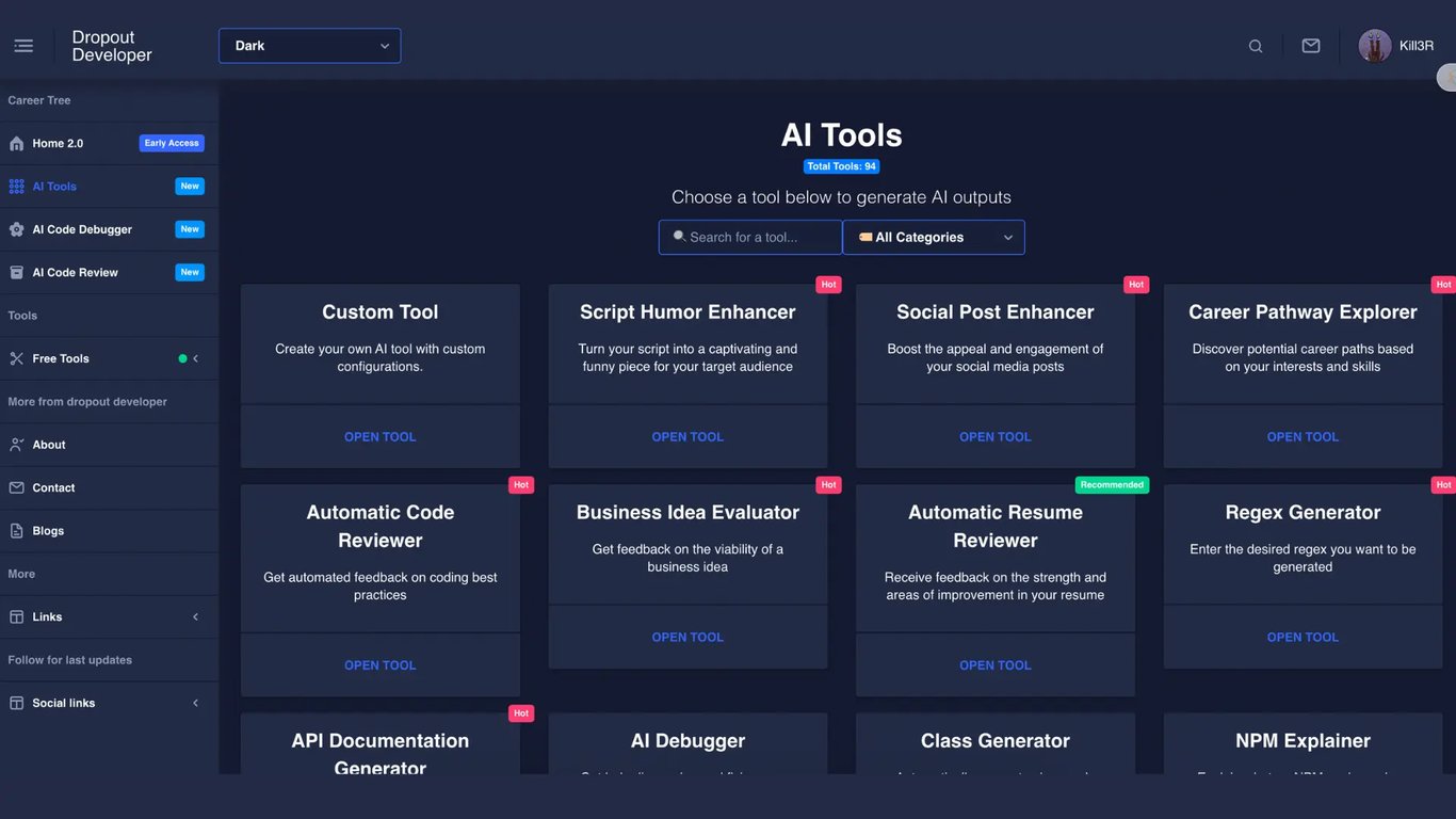 Dropout Developer screenshot