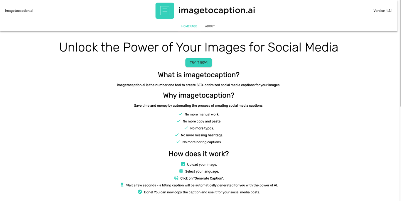 Imagetocaption.ai screenshot