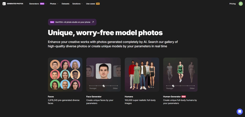 Generated Photos screenshot 1