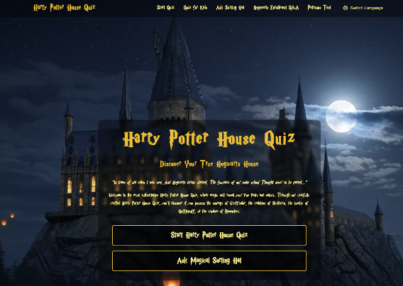 Harry Potter House Quiz screenshot 1