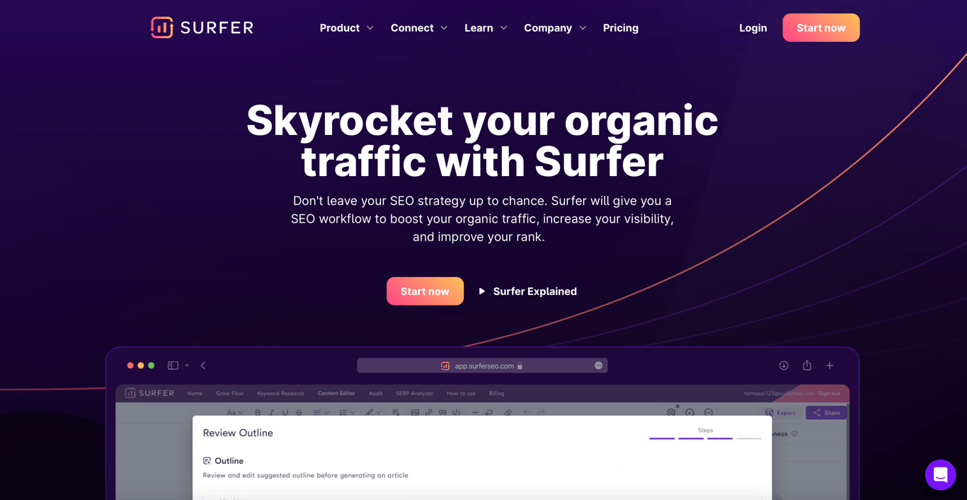 Surfer SEO screenshot