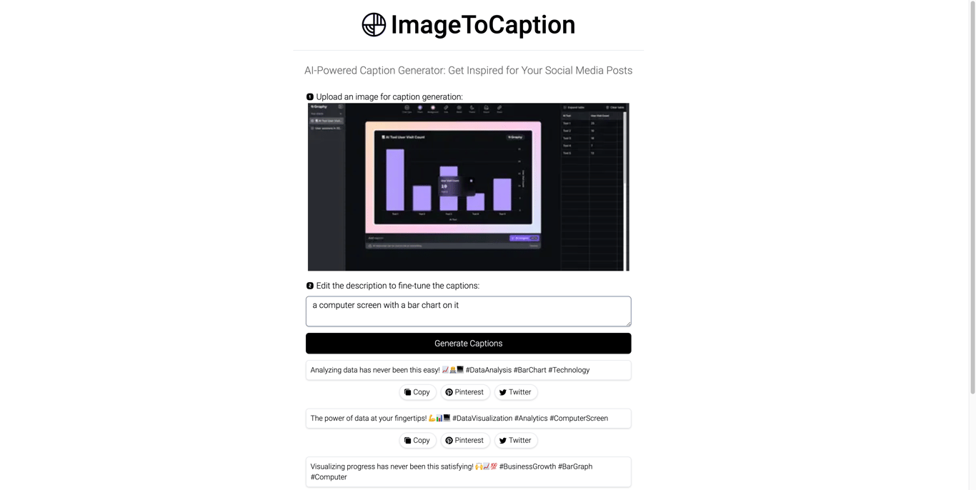 ImageToCaption screenshot