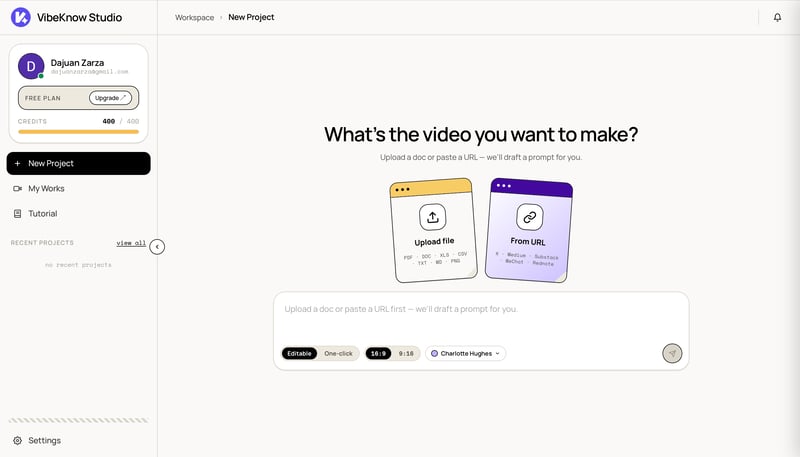 VibeKnow Studio screenshot
