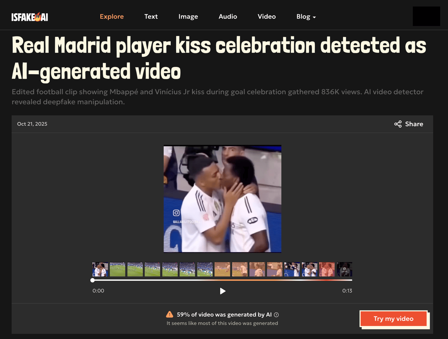 isFake.ai – AI Video Detector screenshot
