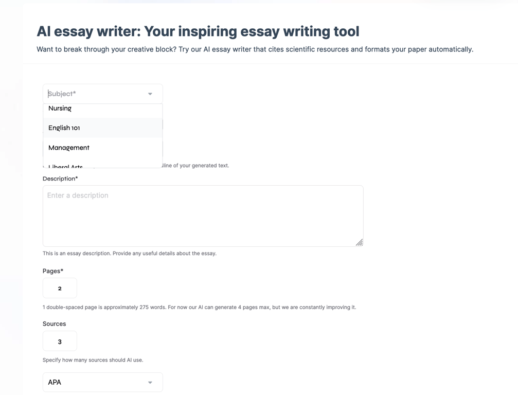 CustomWritings AI Essay Writer screenshot