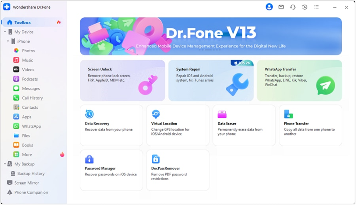 Wondershare Dr.Fone screenshot