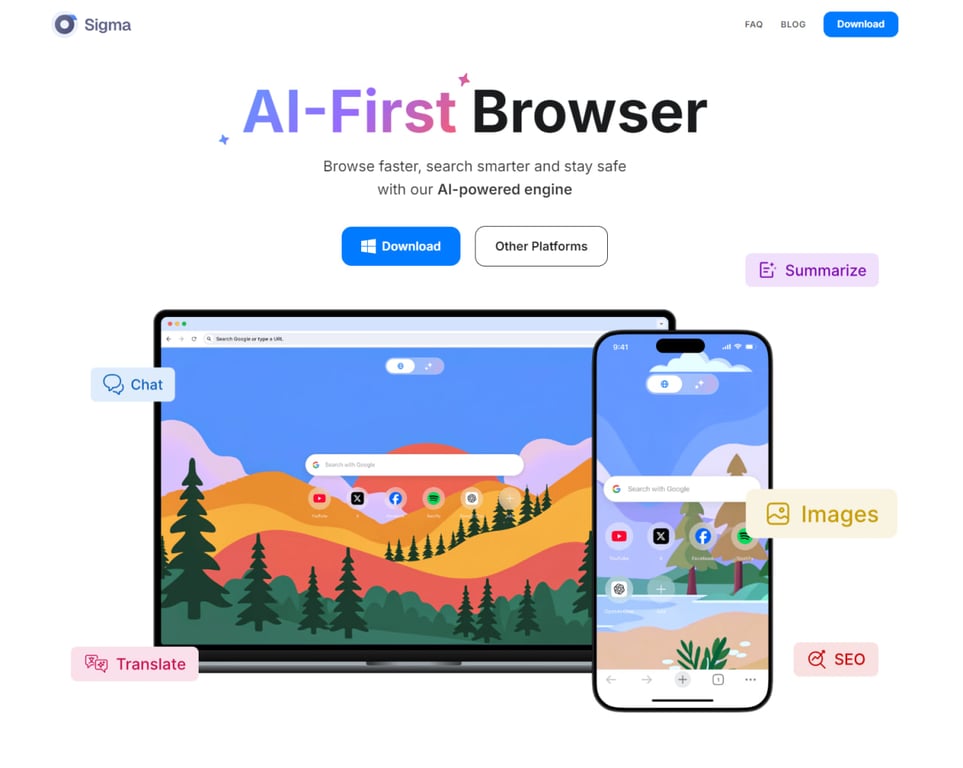 Sigma AI Browser screenshot