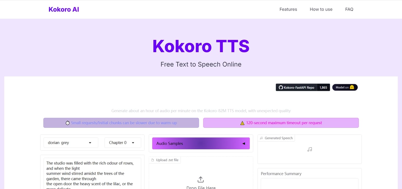 Kokoro TTS screenshot