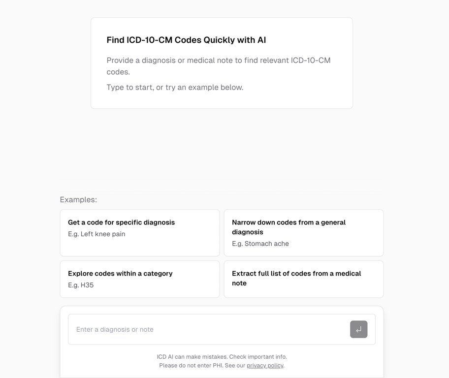 NoteToICD10 screenshot