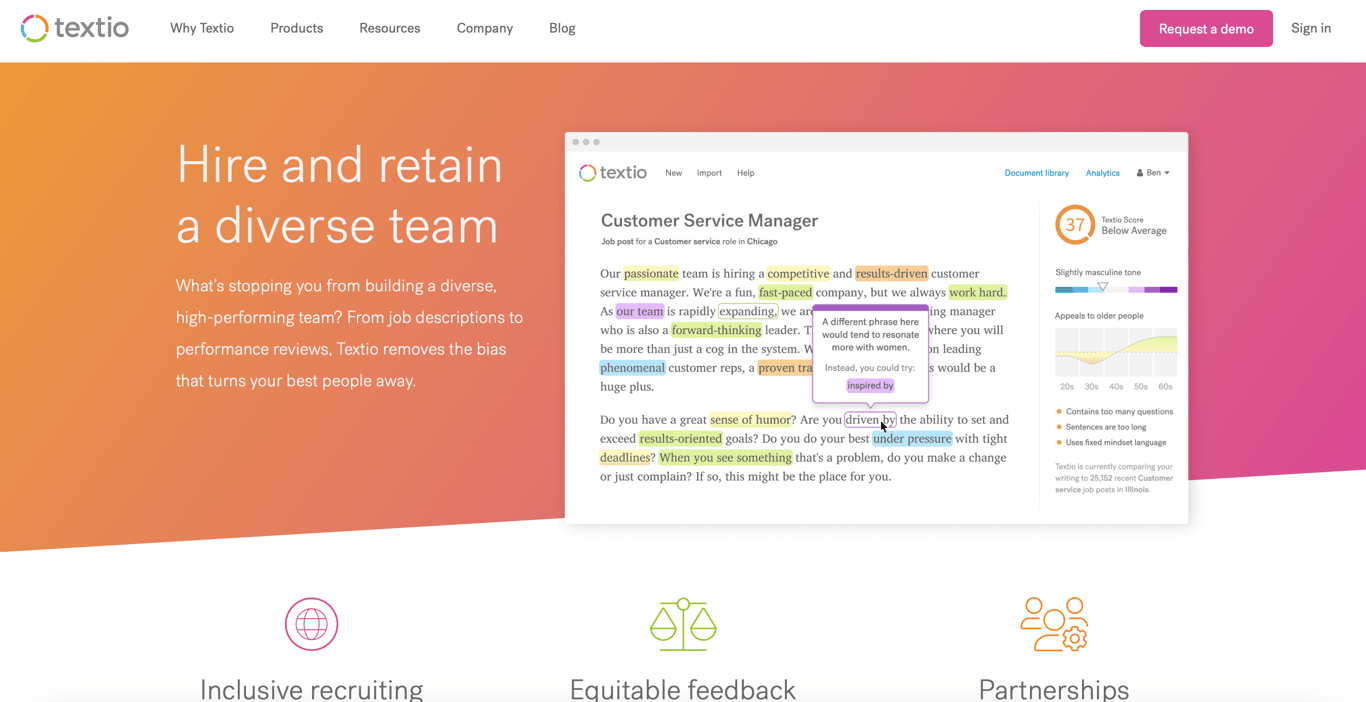 Textio screenshot