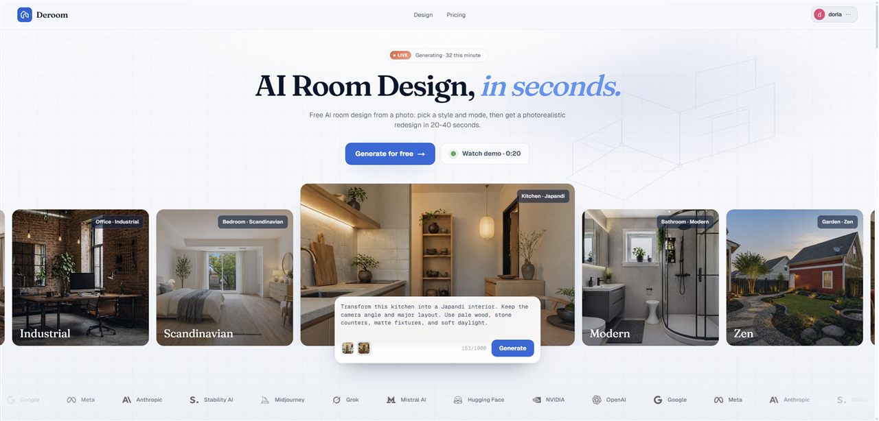 DeRoom AI screenshot