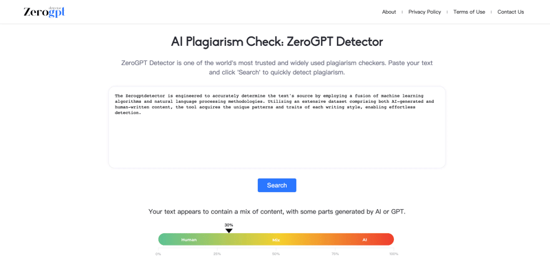 ZeroGPT Detector screenshot 1