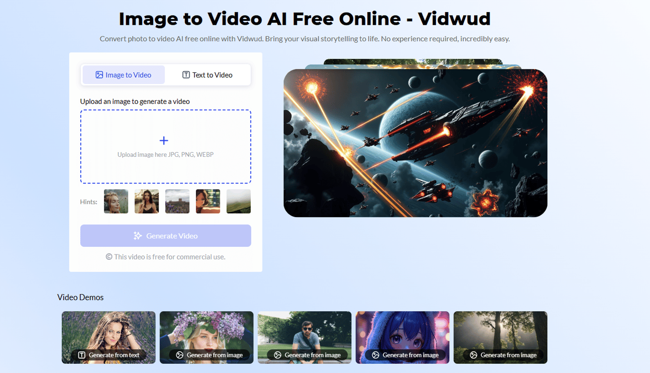Vidwud Image to Video AI screenshot