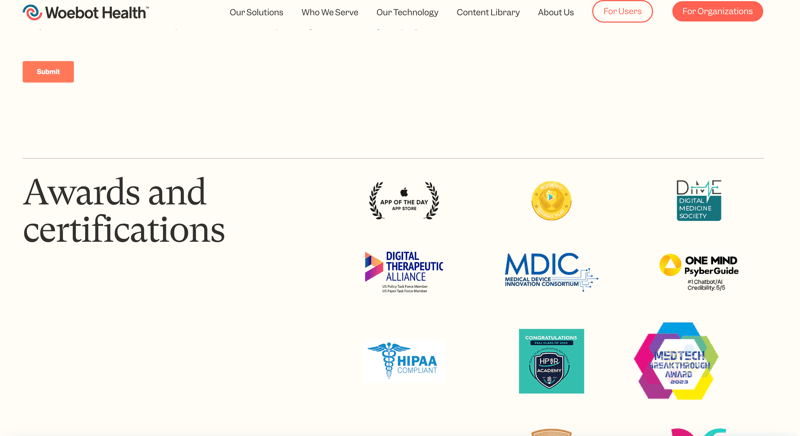 Woebot Health screenshot 1