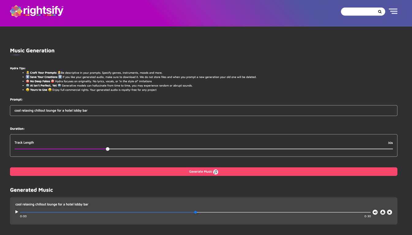 Hydra by Rightsify screenshot