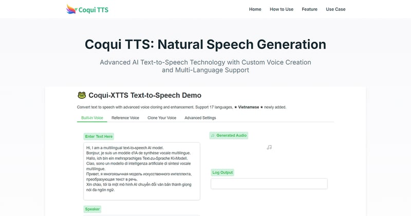 Coqui TTS screenshot 1