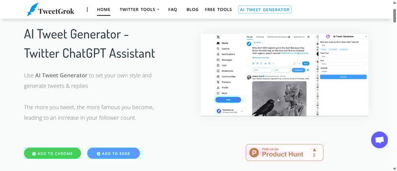 TweetGrok | Twitter Creation and Growth Assistant screenshot
